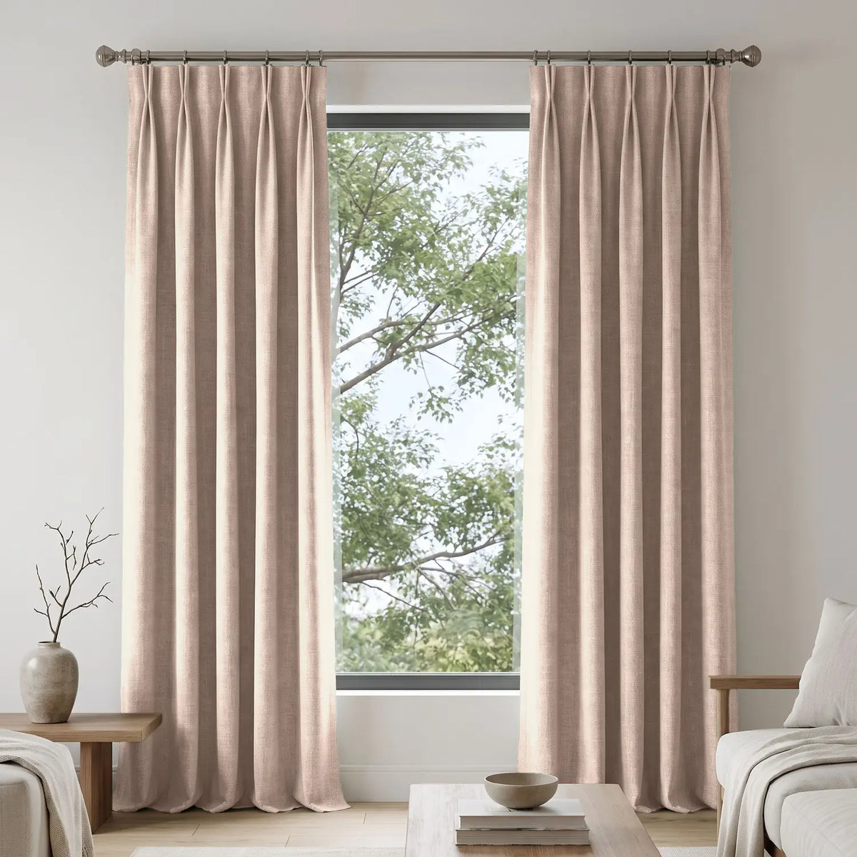 Custom Blackout Curtain - Apricot in room