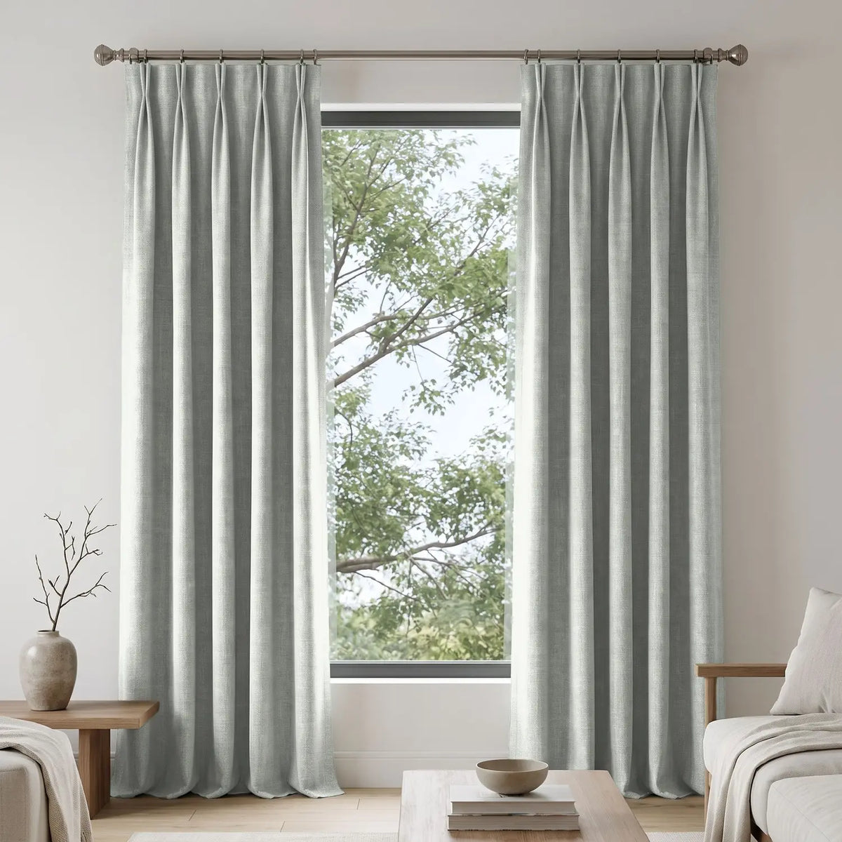 Custom Blackout Curtain - Greige in room