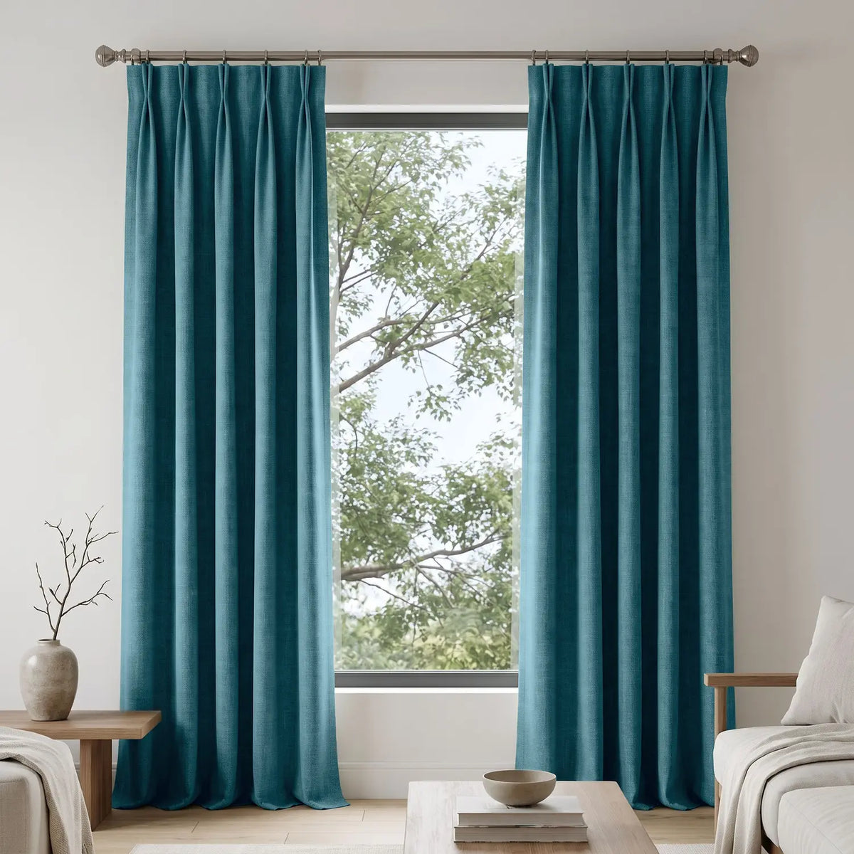 Custom Blackout Curtain - Aqua Mist in room
