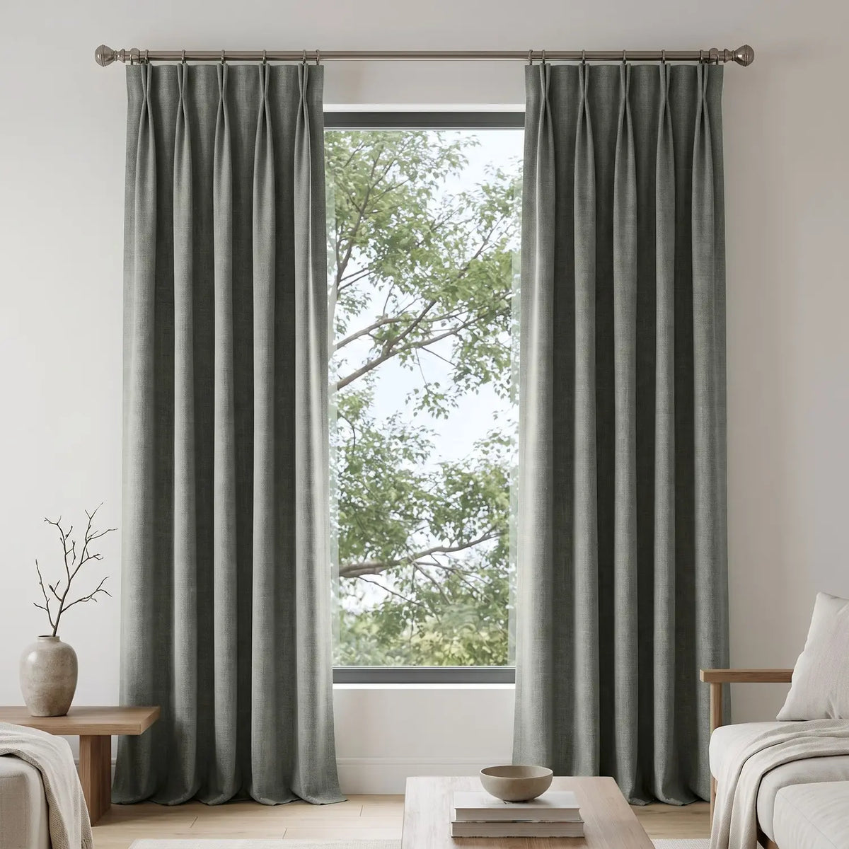 Custom Blackout Curtain - Clay Taupe in room