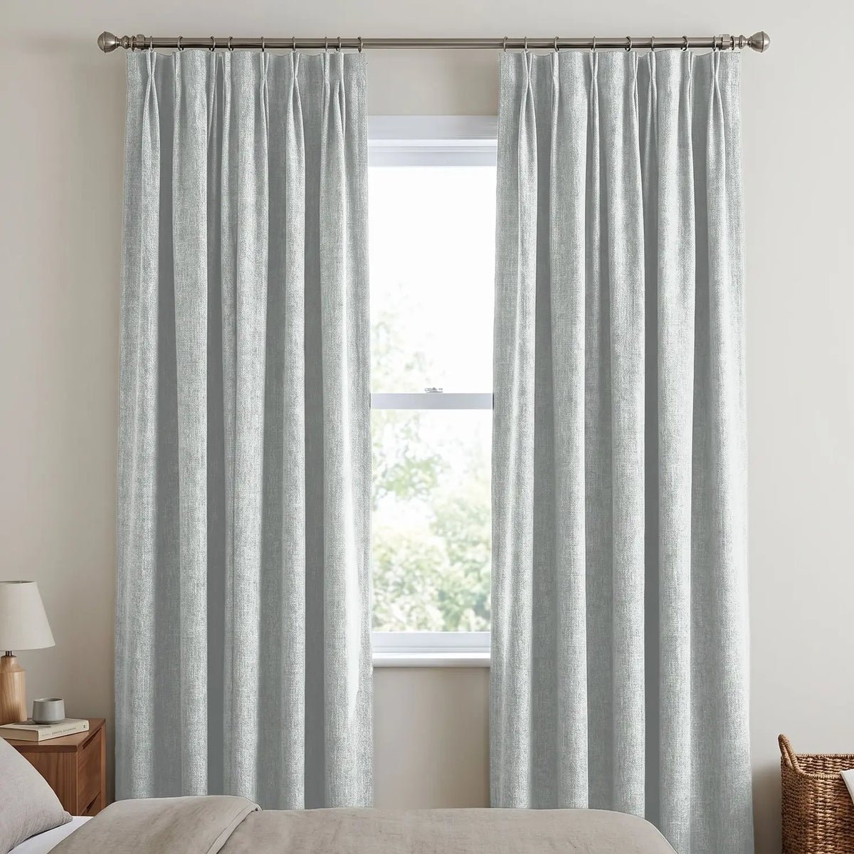 Custom Blackout Curtain - Oat Beige in room