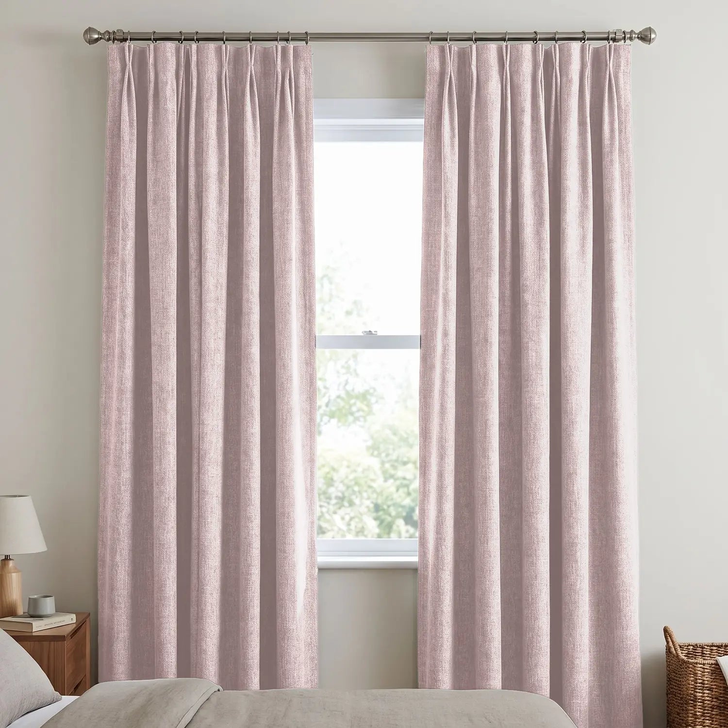 Custom Blackout Curtain - Blush Red in room
