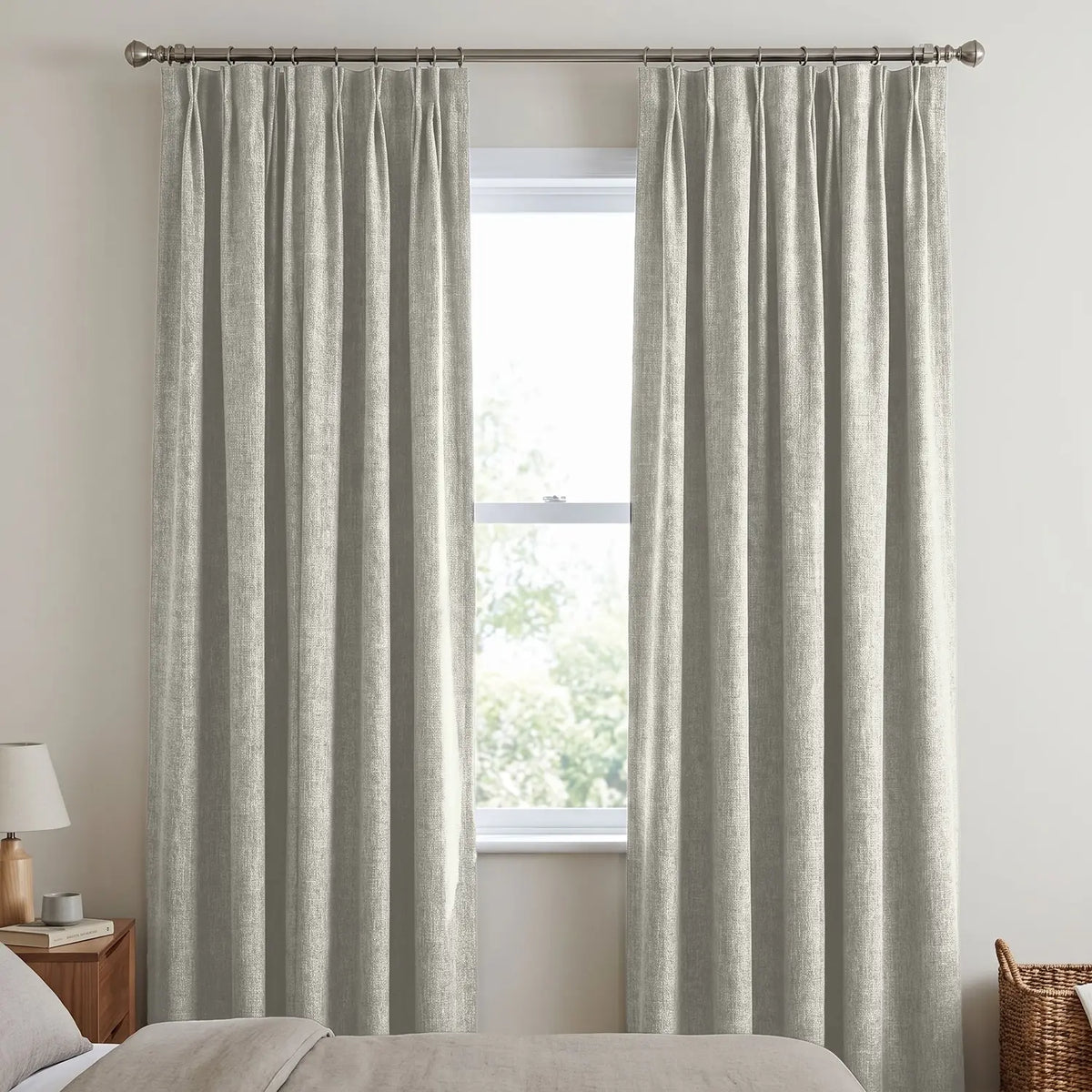 Custom Blackout Curtain - Greige in room