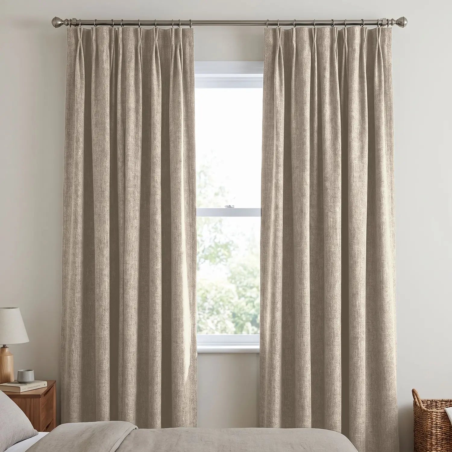 Custom Blackout Curtain - Clay Orange in room