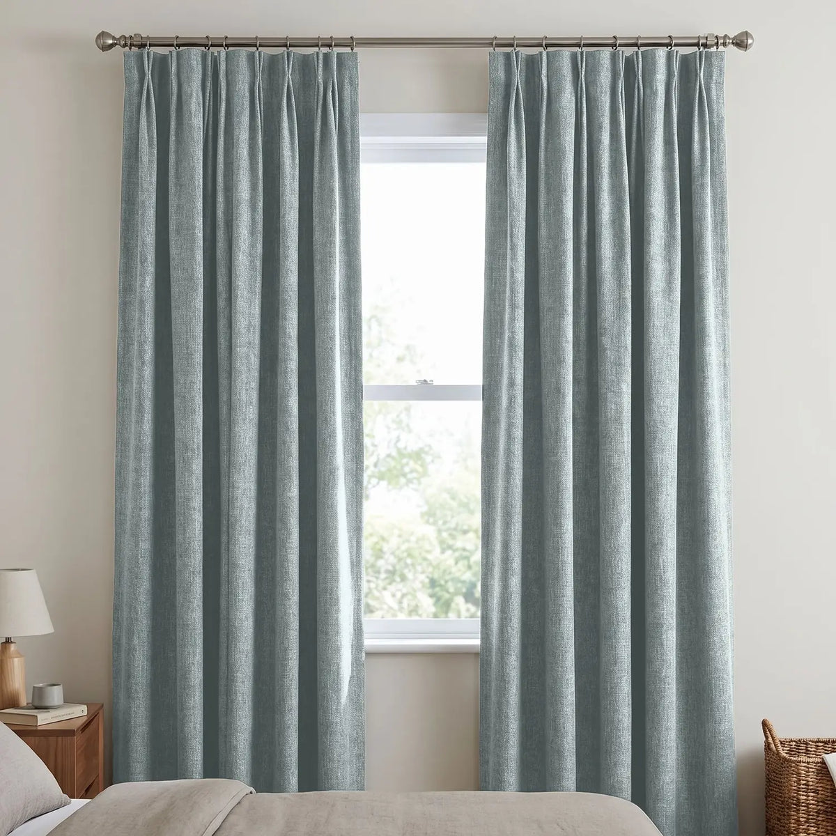 Custom Blackout Curtain - Ash Grey in room