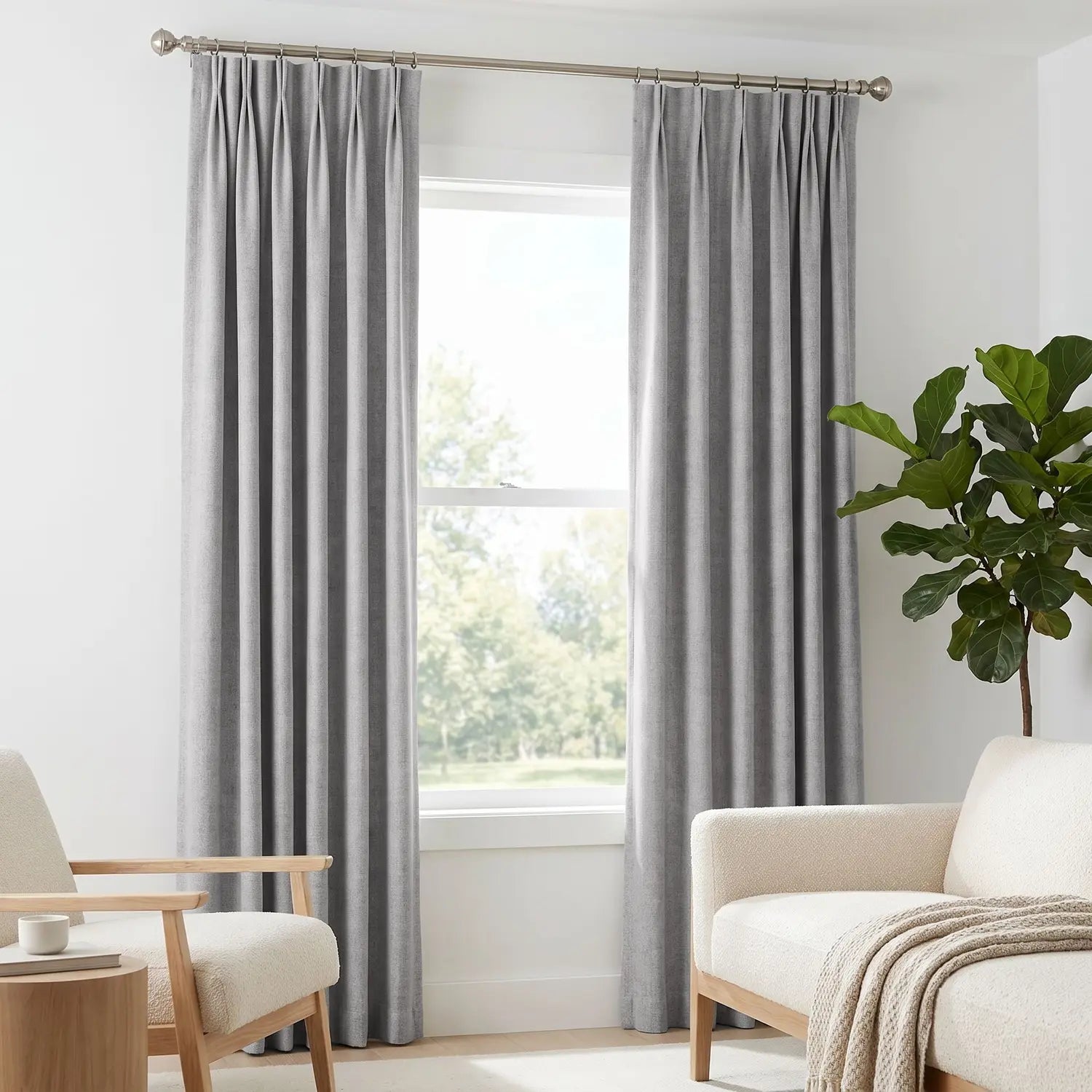 Custom Blackout Curtain - Sand Beige in room