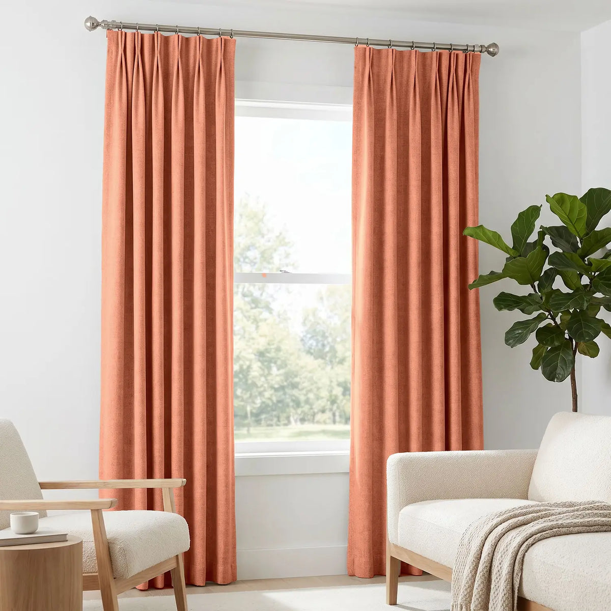 Custom Blackout Curtain - Blush Red in room