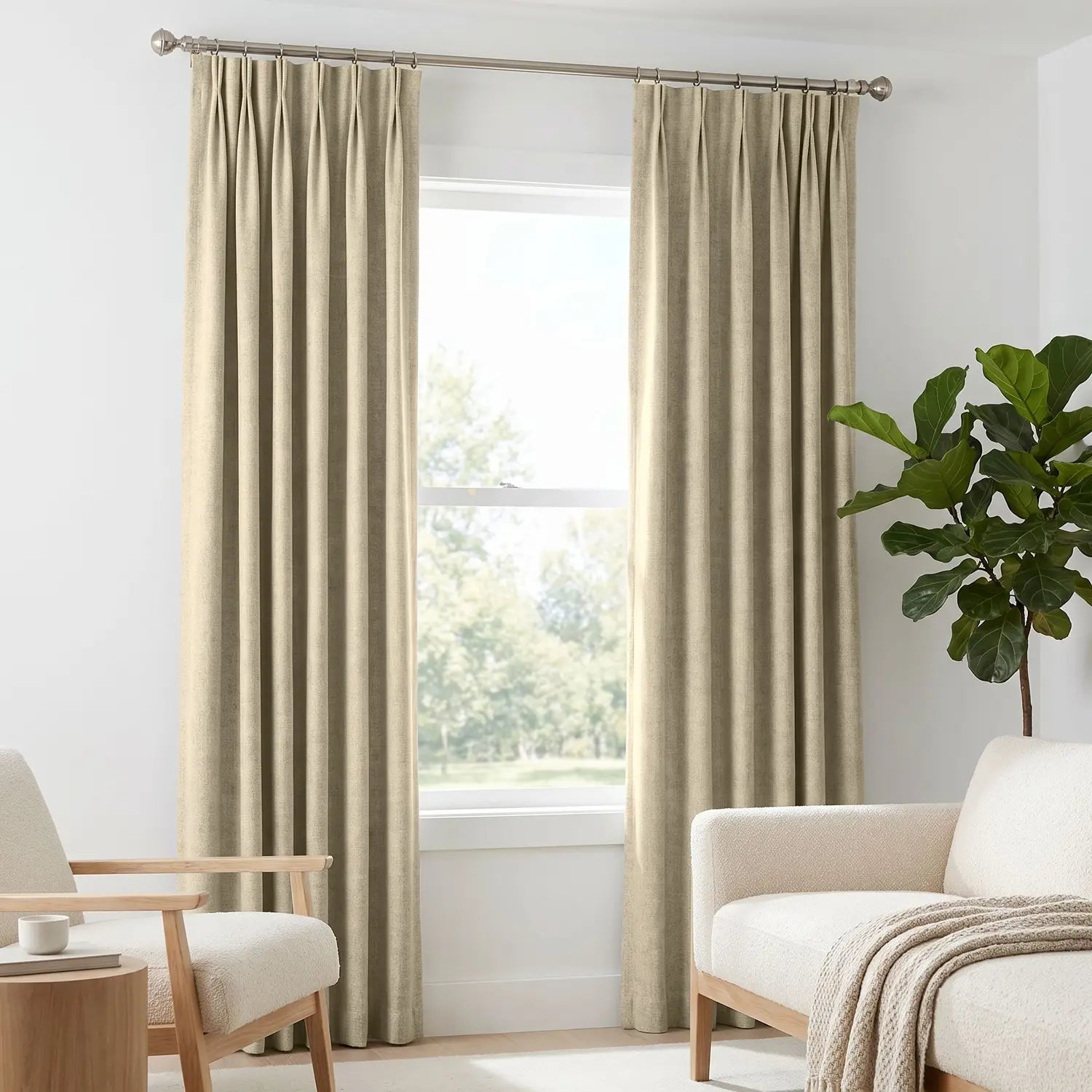Custom Blackout Curtain - Peach Clay in room