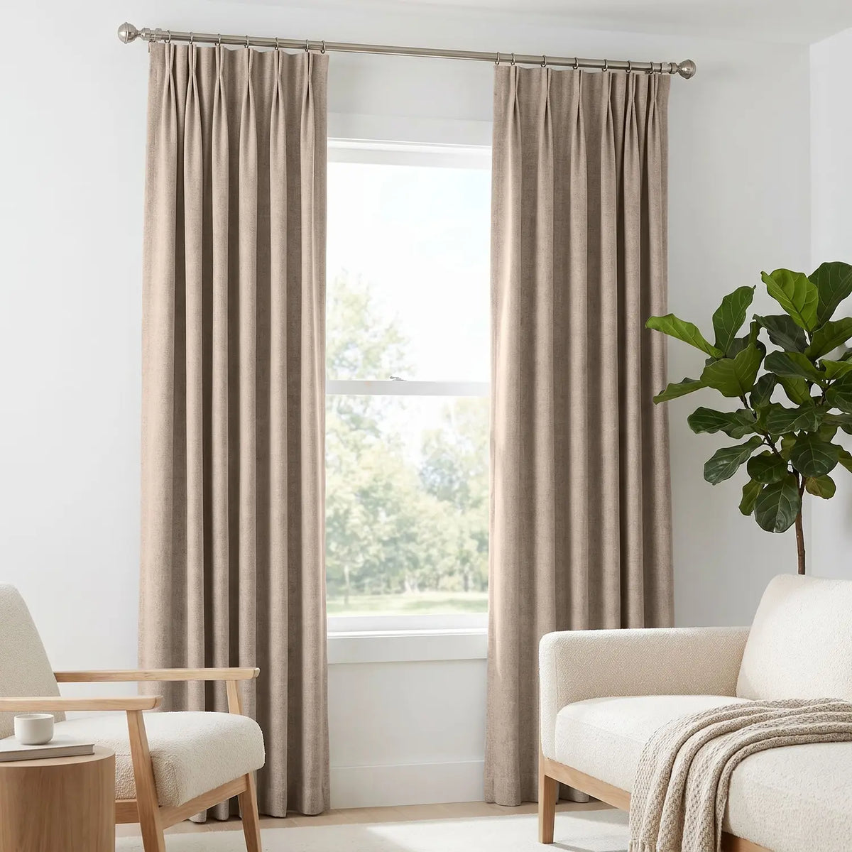 Custom Blackout Curtain - Latte Brown in room