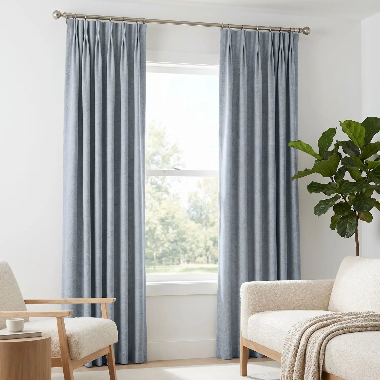 Custom Blackout Curtain - Stone Grey in room