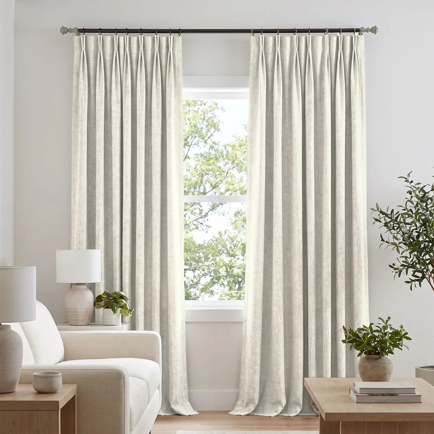 Custom Blackout Curtain - Oat Beige in room