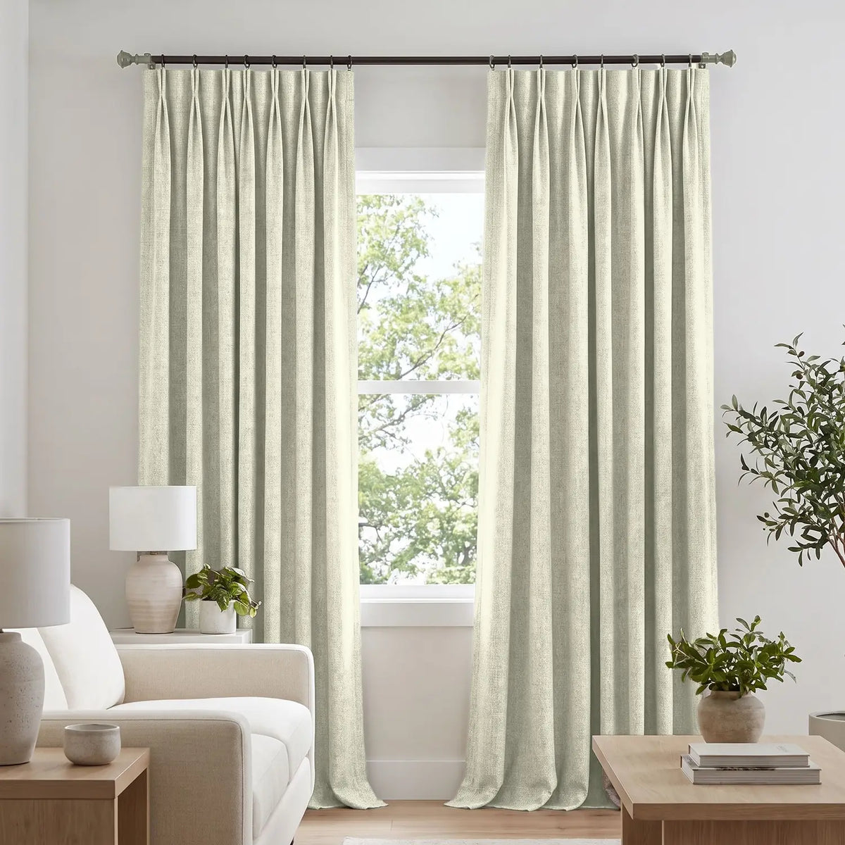 Custom Blackout Curtain - Pale Sage in room