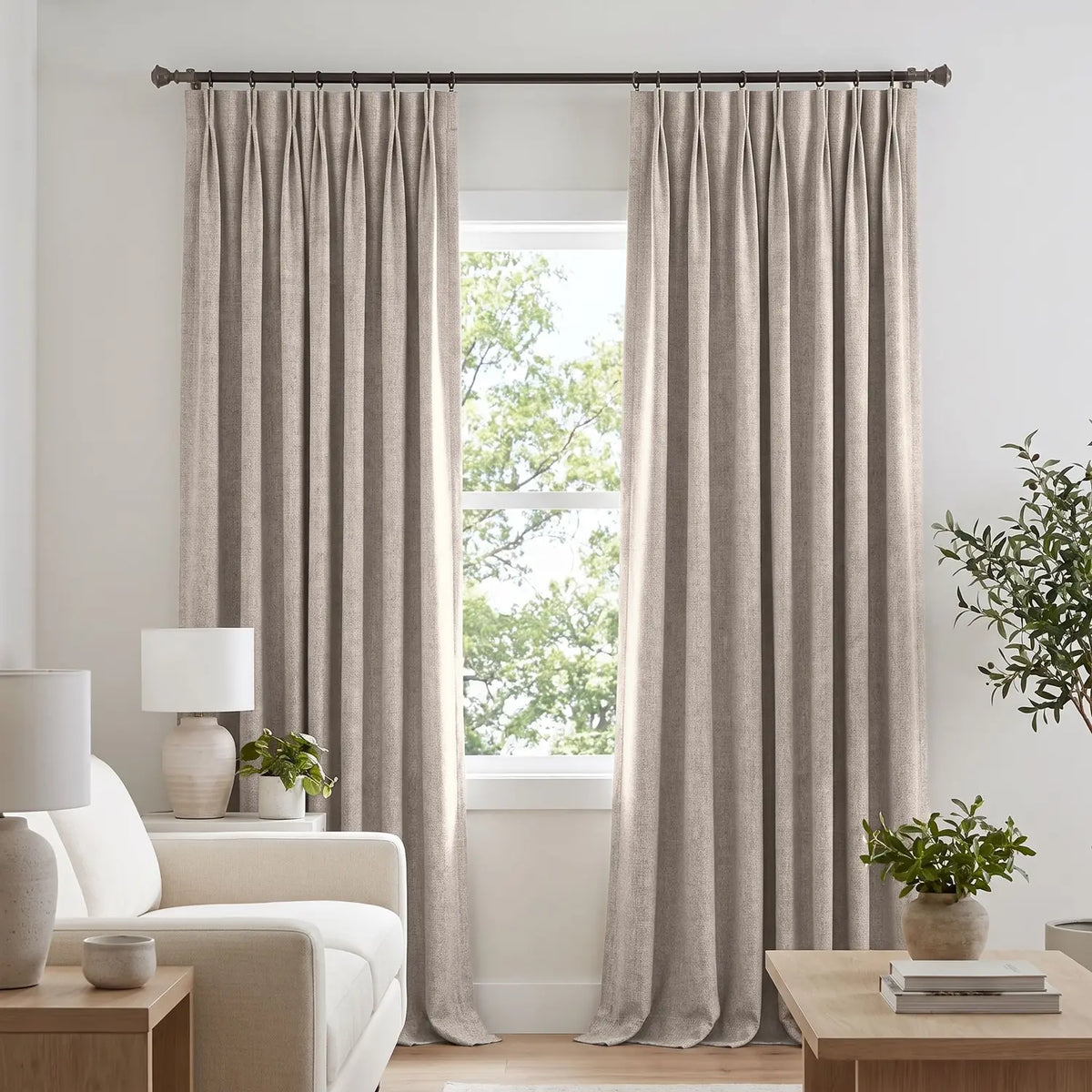 Custom Blackout Curtain - Clay Taupe in room