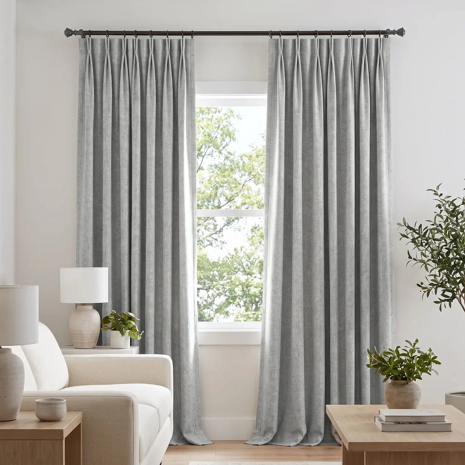 Custom Blackout Curtain - Ash Grey in room