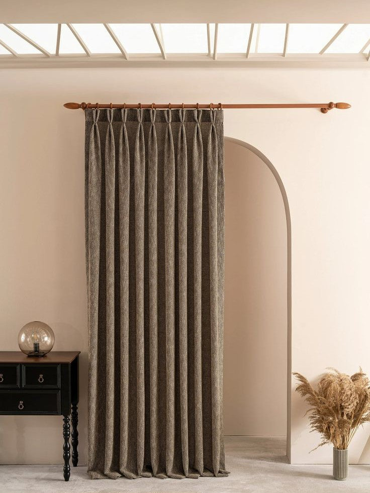 Curtain hook and pleat detail