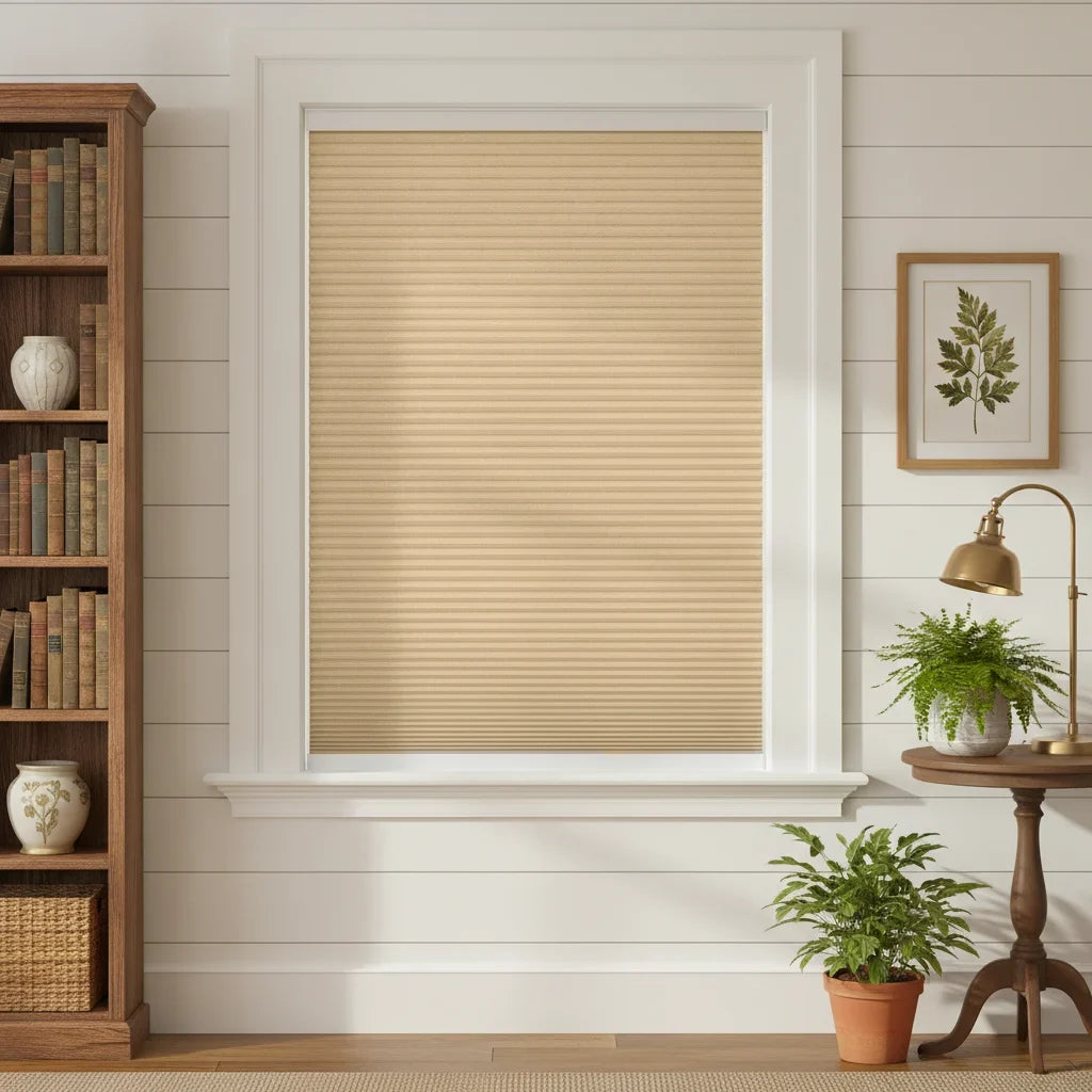 Custom Blackout Cellular Shades - OM3-1 in Cozy Bedroom