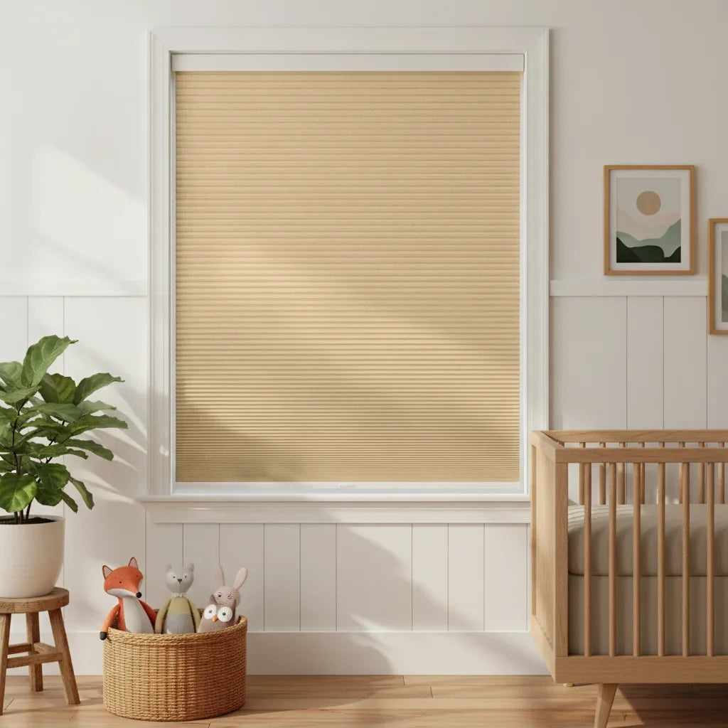 Custom Blackout Cellular Shades - OM3-1 in Nursery