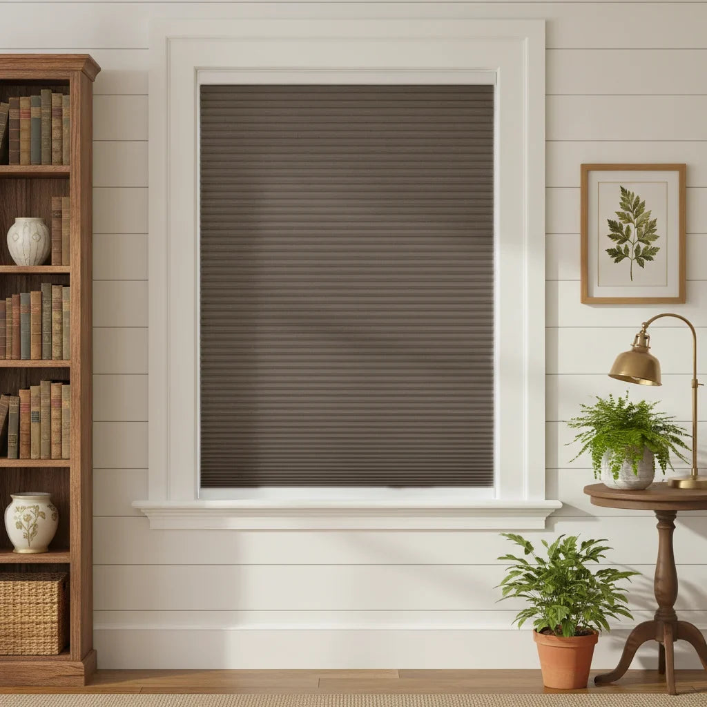 Custom Blackout Cellular Shades - OM3-10 in Cozy Bedroom