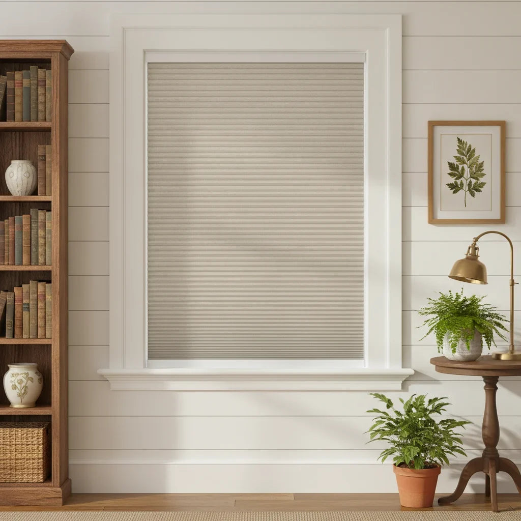 Custom Blackout Cellular Shades - OM3-13 in Cozy Bedroom