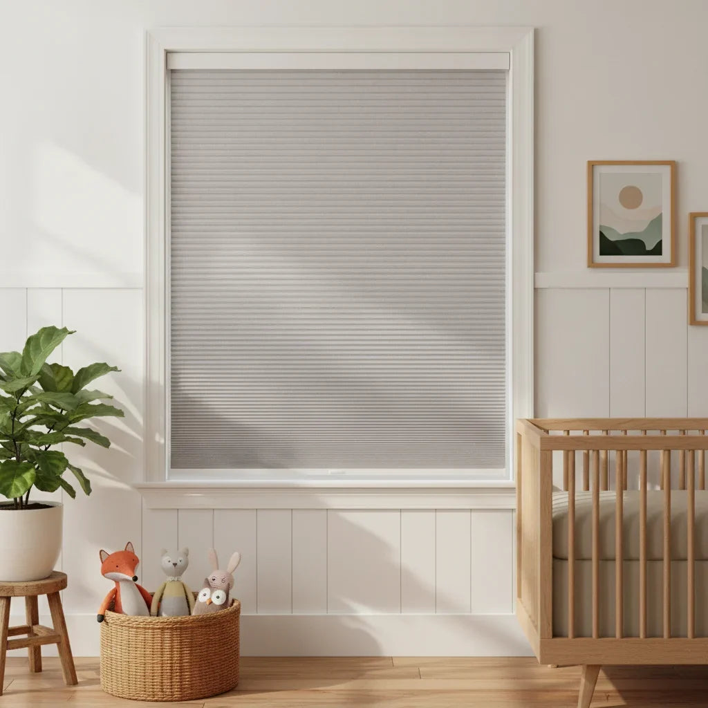 Custom Blackout Cellular Shades - OM3-16 in Nursery
