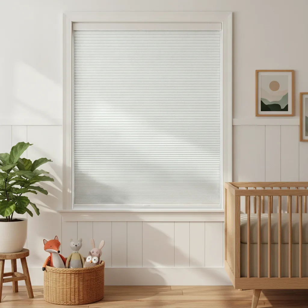 Custom Blackout Cellular Shades - OM3-17 in Nursery