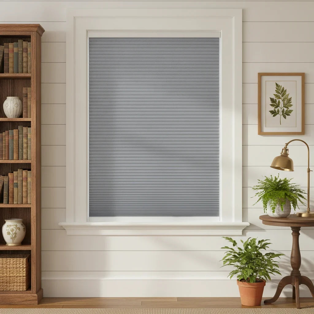 Custom Blackout Cellular Shades - OM3-4 in Cozy Bedroom