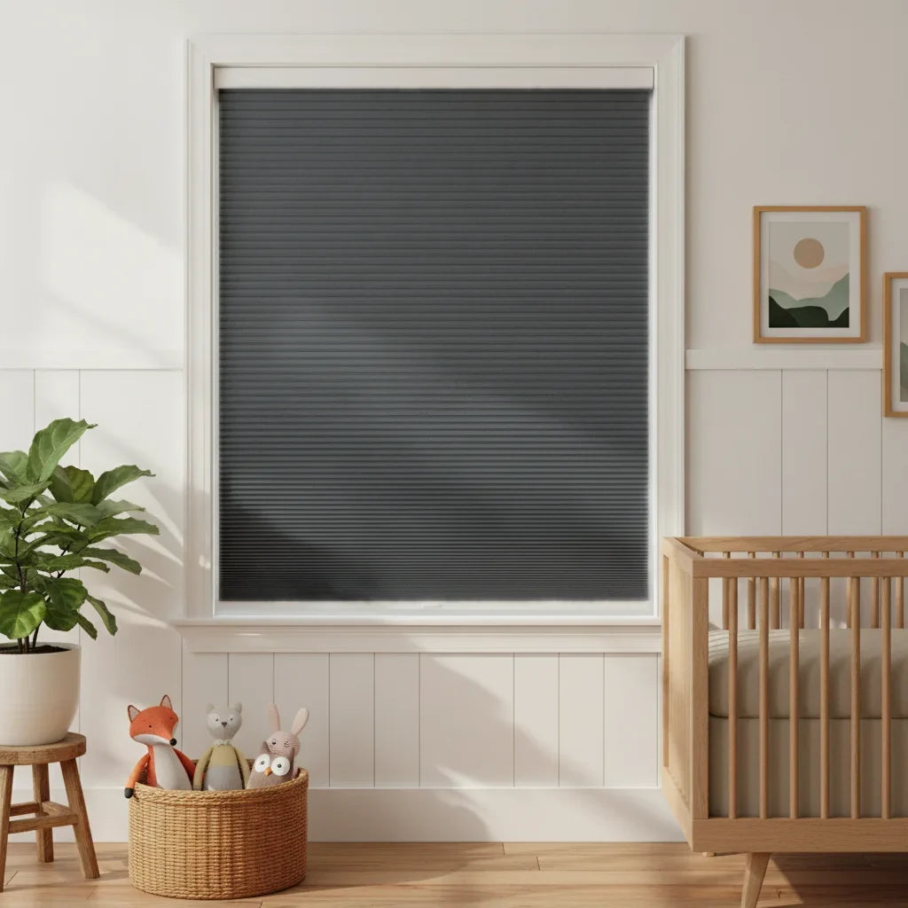 Custom Blackout Cellular Shades - OM3-5 in Nursery