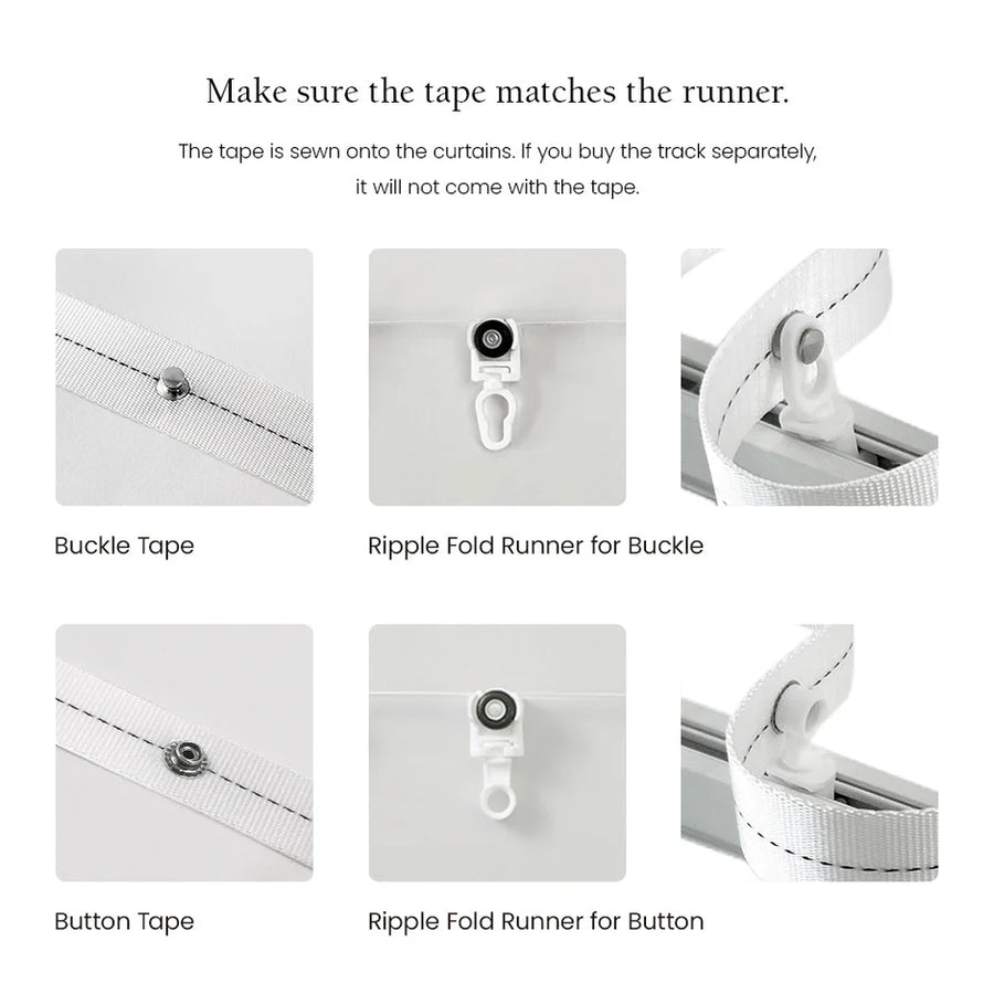 Ripple fold track and runner detail
